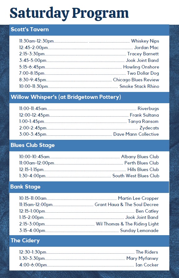 Set Times Blues at Bridgetown